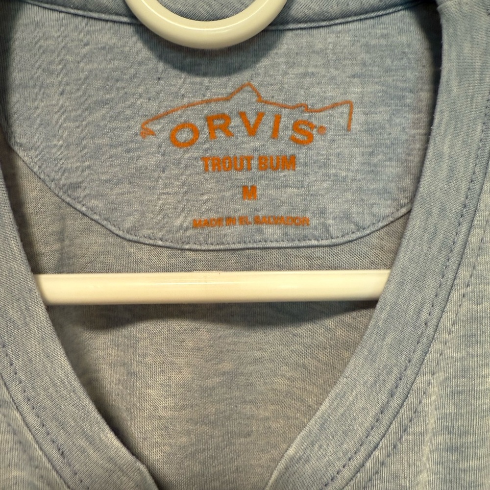 Orvis Heather Blue Logo Tee long sleeve